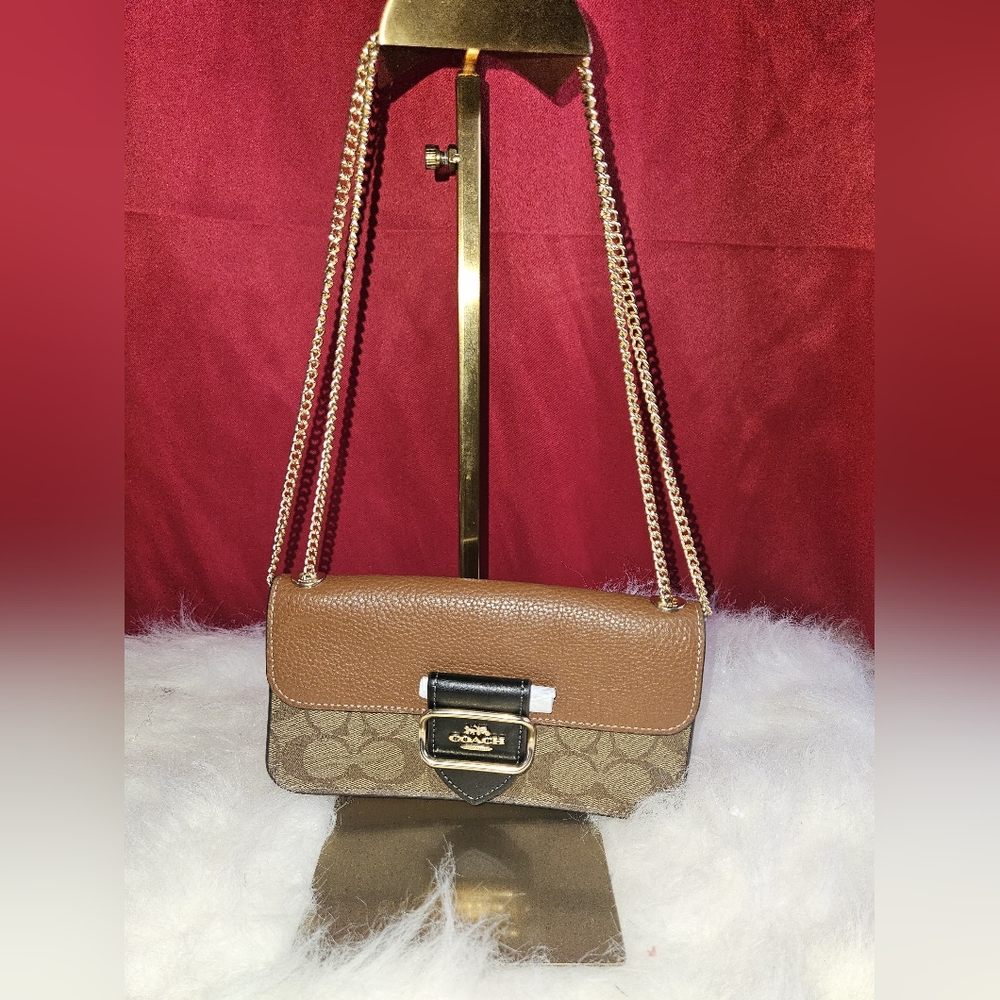 NWT Coach Small Morgan Crossbody In Colorblock Signature Canvas